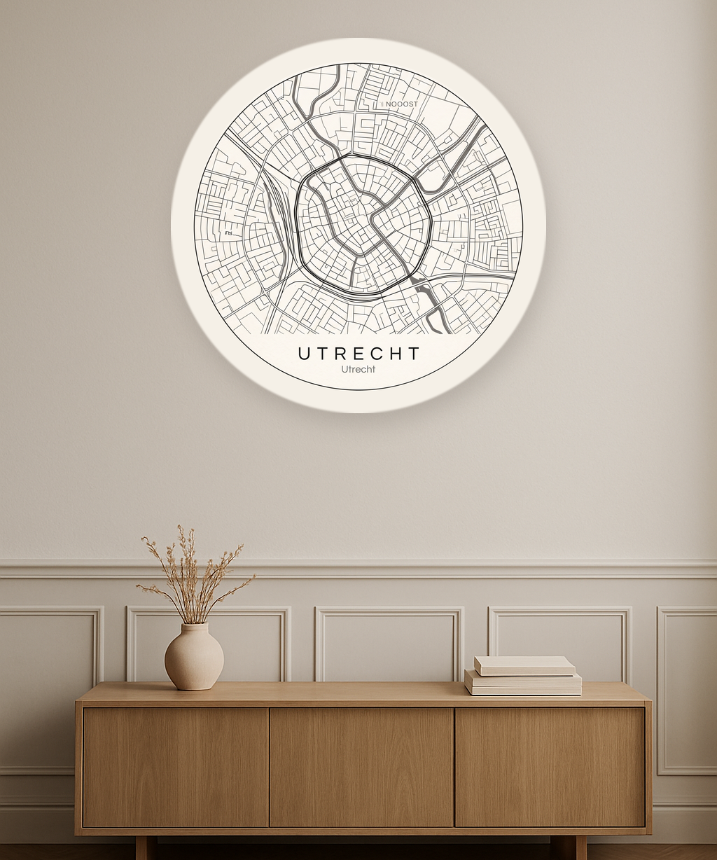 Utrecht stadskaart in interieur