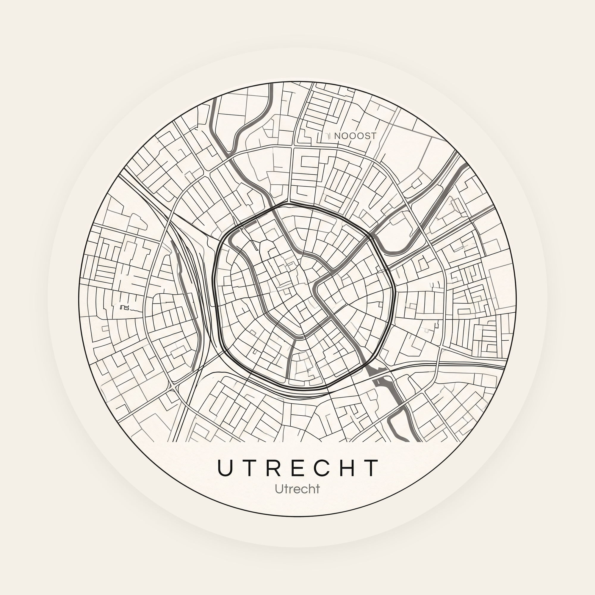 Utrecht stadskaart rond