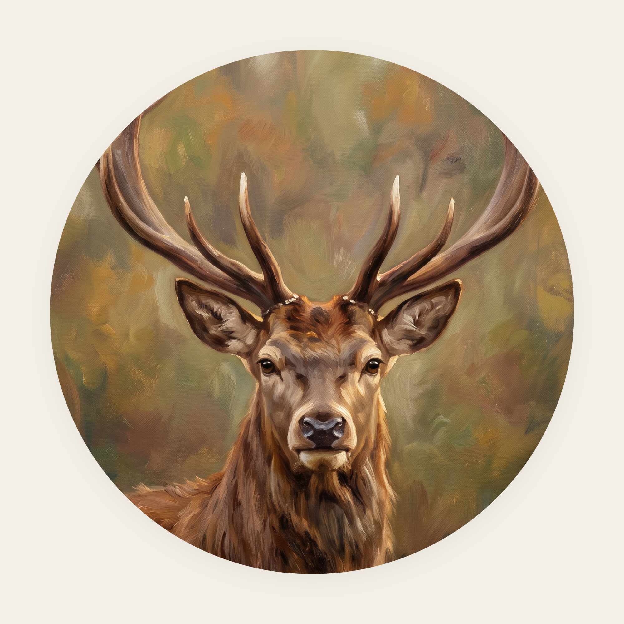 Velvet Antlers rond schilderij