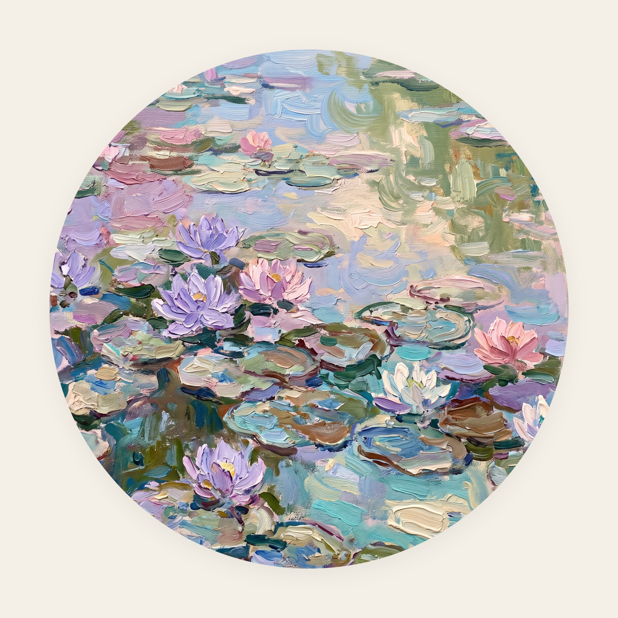 Waterlily Haze rond schilderij