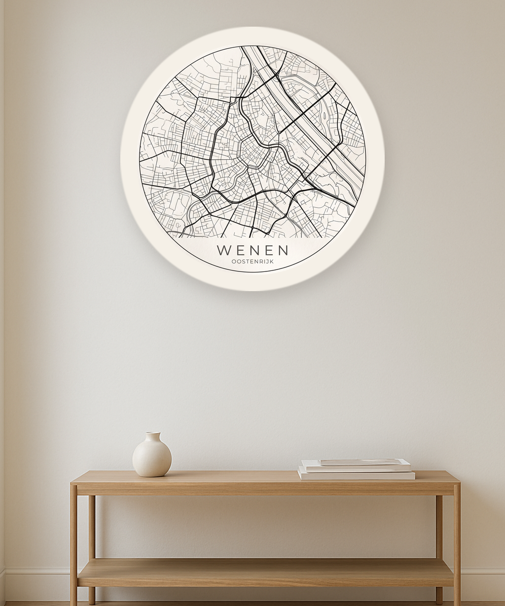 Wenen stadskaart in interieur