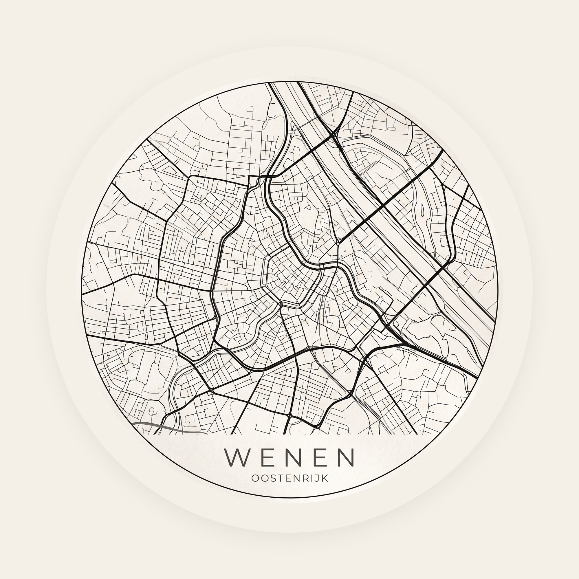 Wenen stadskaart rond