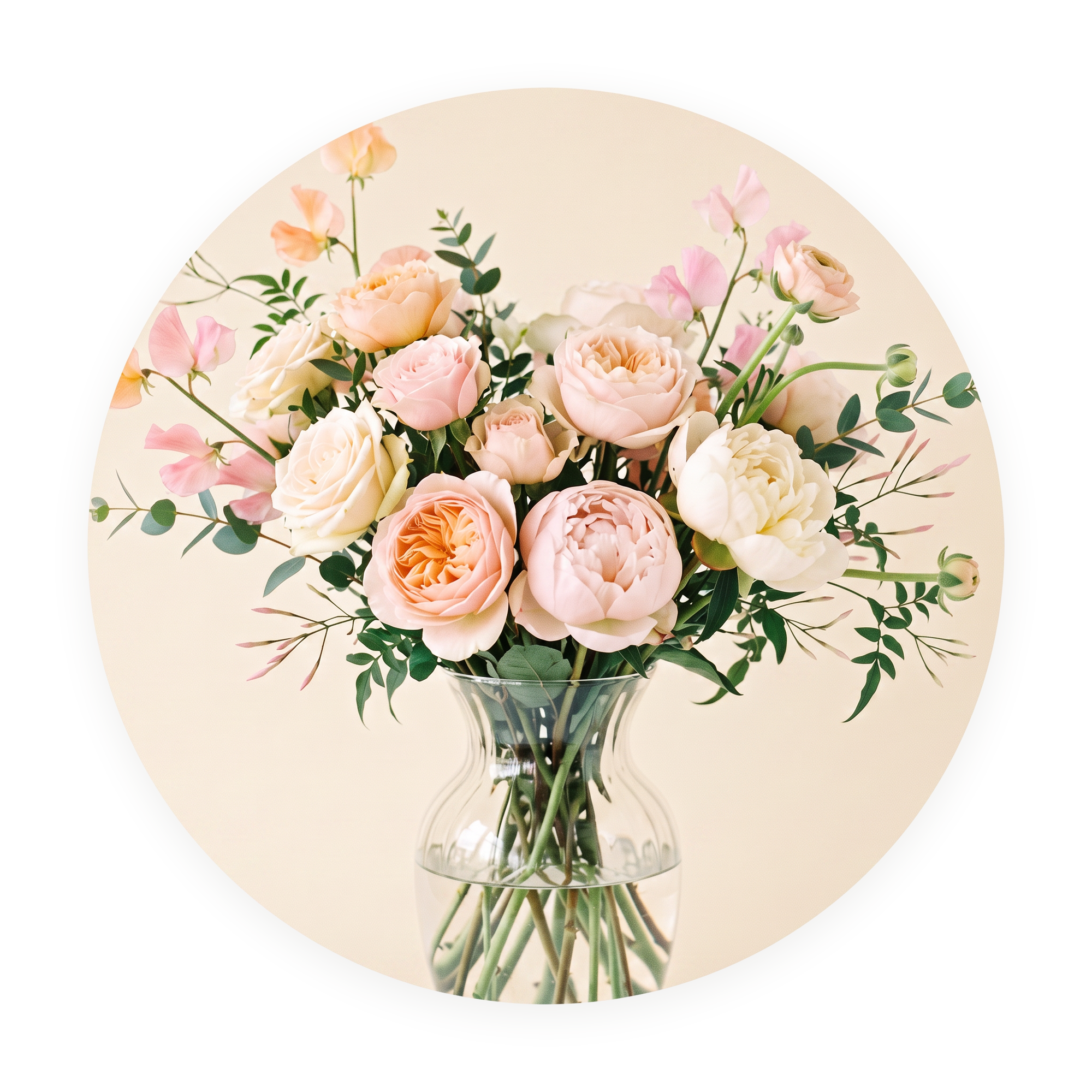 Whisper Bloom rond schilderij