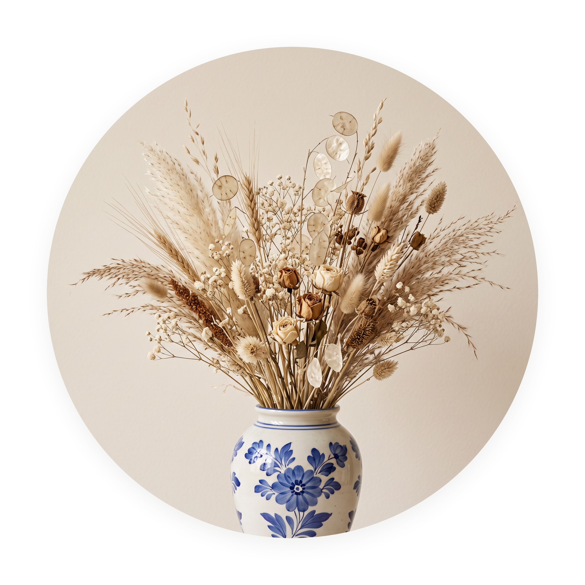Winter Grasses ronde dibond wanddecoratie Wandkraft