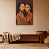 Almost Twins sfeerbeeld met kastanjebruine (wenge) baklijst