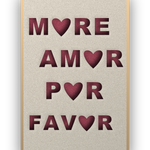 Amor Por Favor akoestisch vilt paneel met blanke baklijst