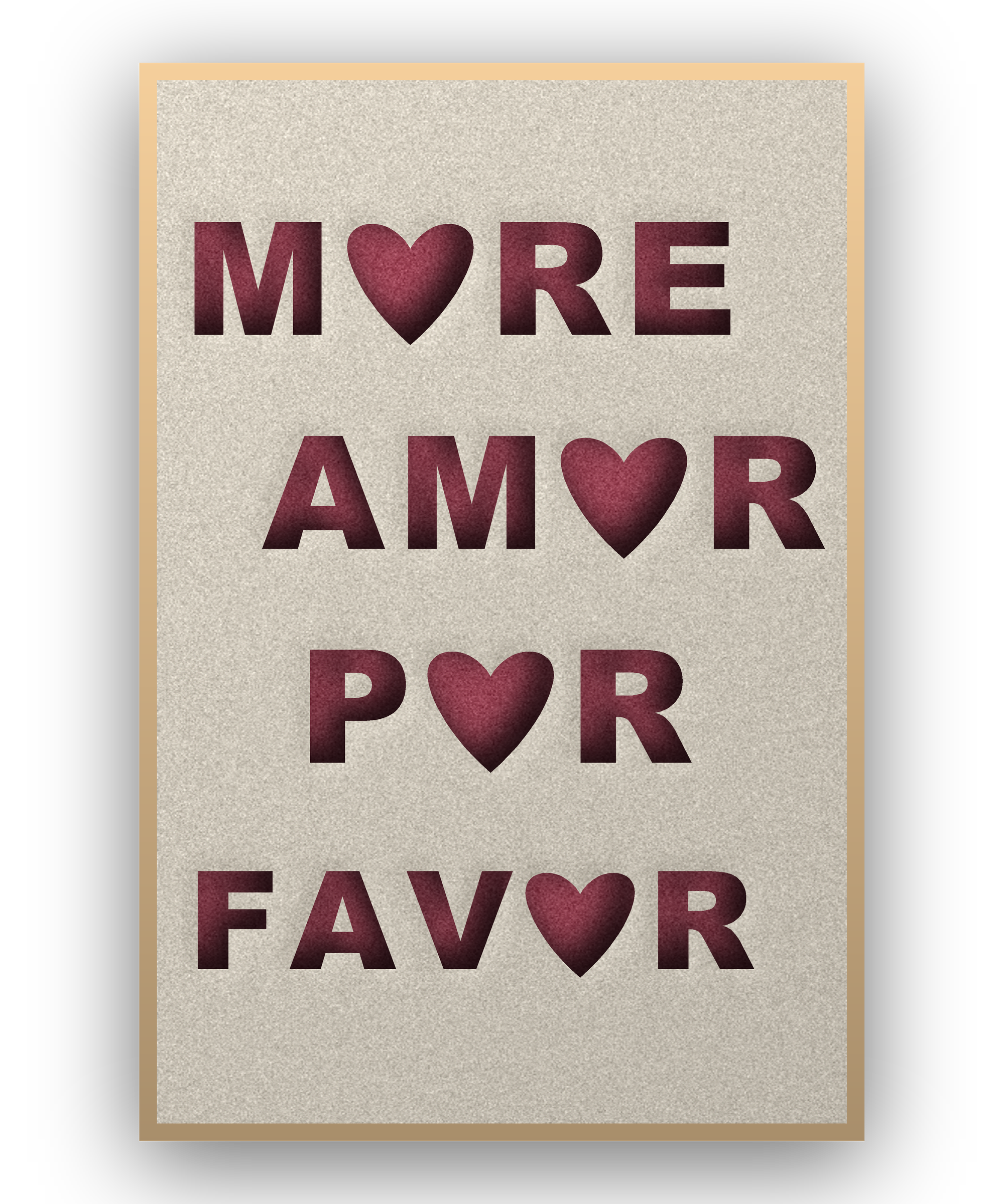 Amor Por Favor akoestisch vilt paneel met blanke baklijst