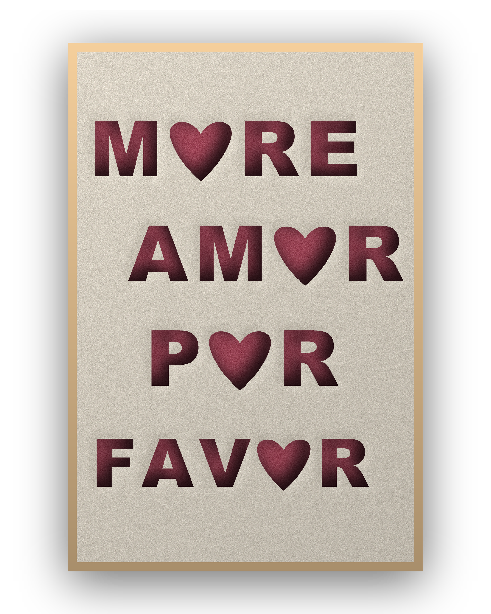 Amor Por Favor akoestisch vilt paneel met blanke baklijst
