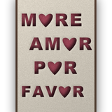 Amor Por Favor Akustikfilz-Paneel mit kastanienbraunem Schattenfugenrahmen (Wenge), freigestellt