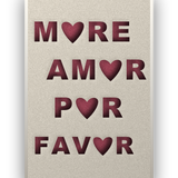 Amor Por Favor Akustikfilz-Paneel mit weißem Schattenfugenrahmen, freigestellt