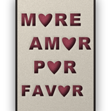 Amor Por Favor akoestisch viltpaneel met zwarte baklijst, vrijstaand
