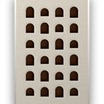 Arch Rhythm akoestisch viltpaneel met witte baklijst, vrijstaand