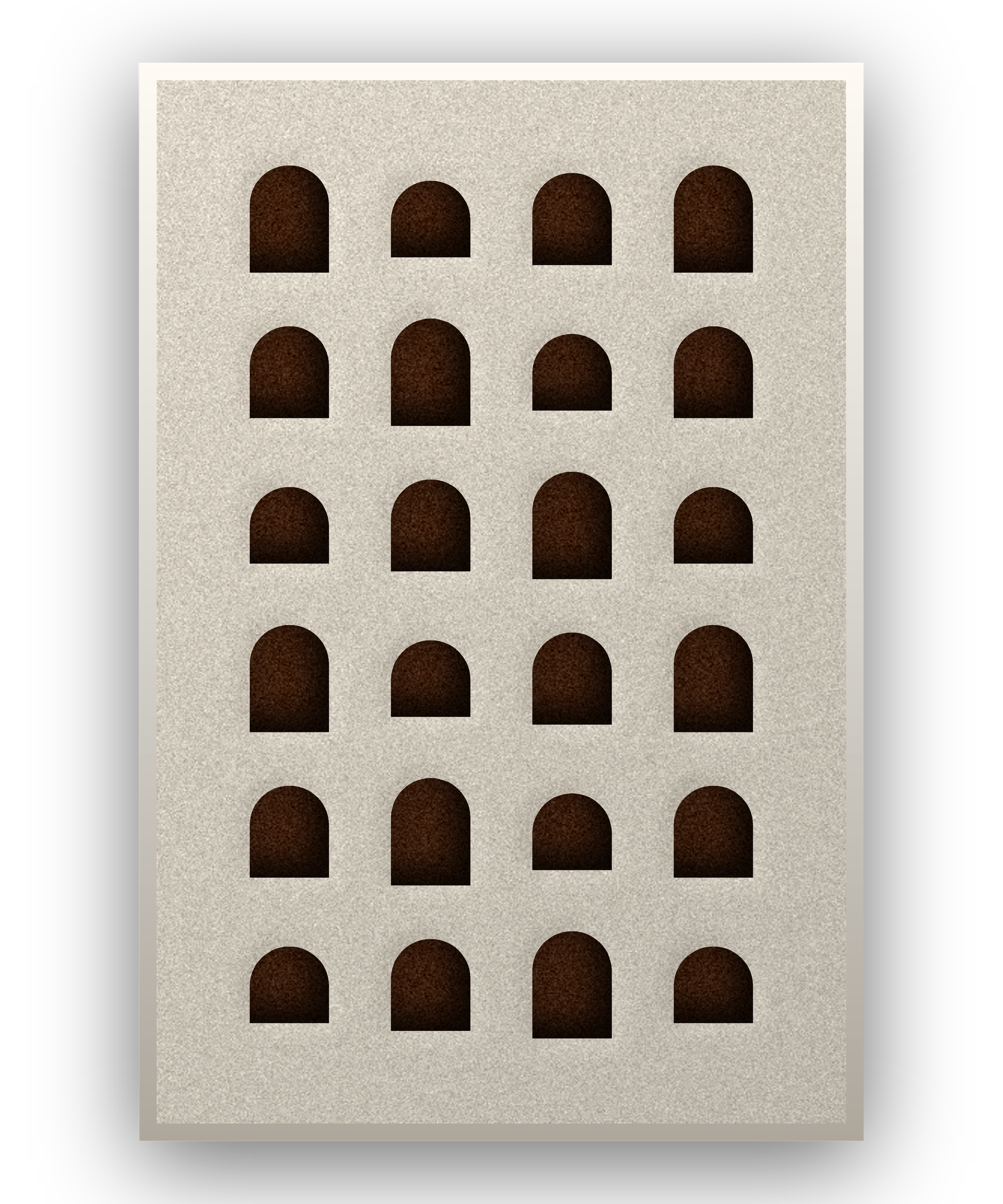 Arch Rhythm akoestisch viltpaneel met witte baklijst, vrijstaand