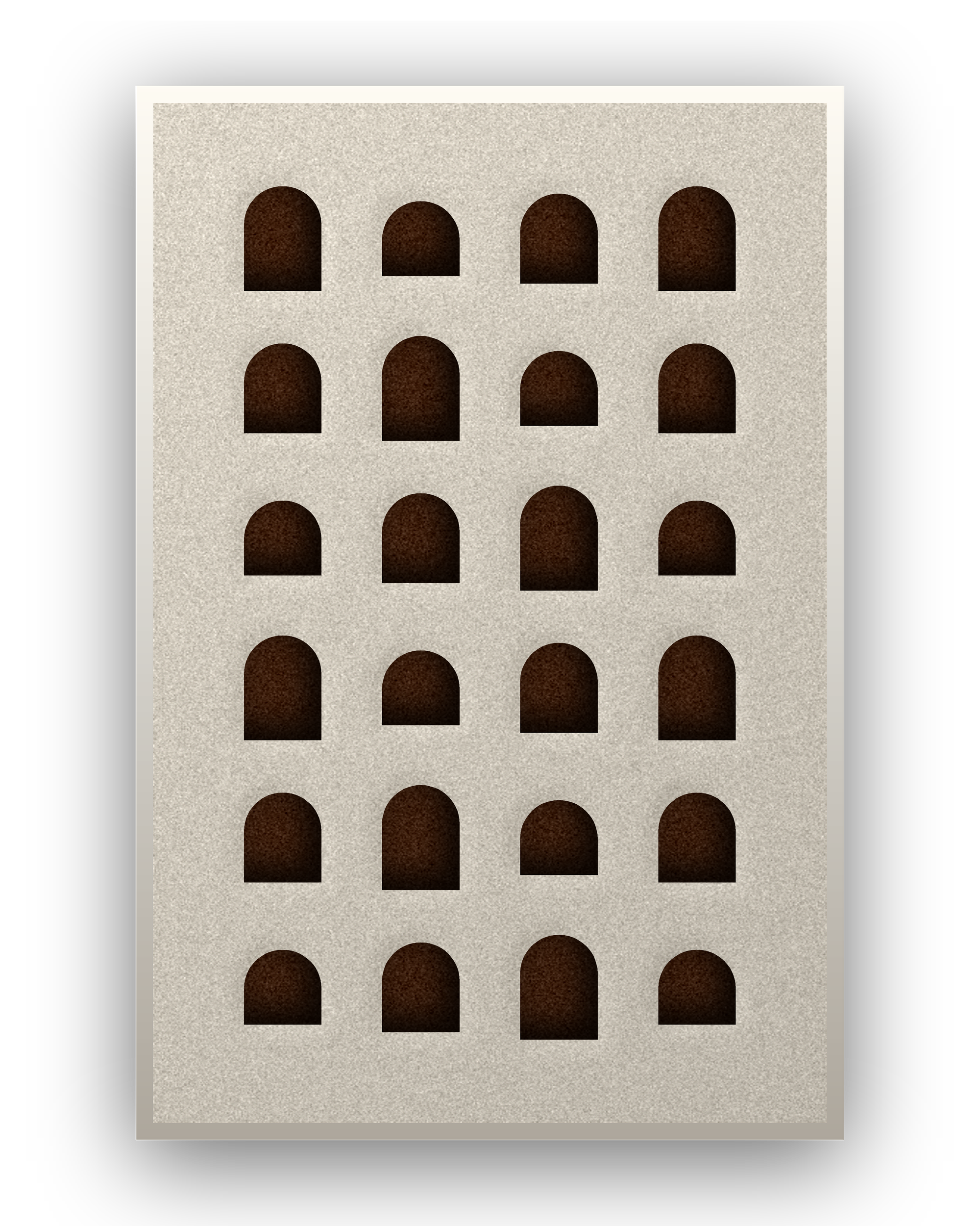 Arch Rhythm akoestisch viltpaneel met witte baklijst, vrijstaand