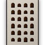 Arch Rhythm Akustikfilz-Paneel mit schwarzem Schattenfugenrahmen, freigestellt