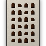 Arch Rhythm Akustikfilz-Paneel mit schwarzem Schattenfugenrahmen, freigestellt