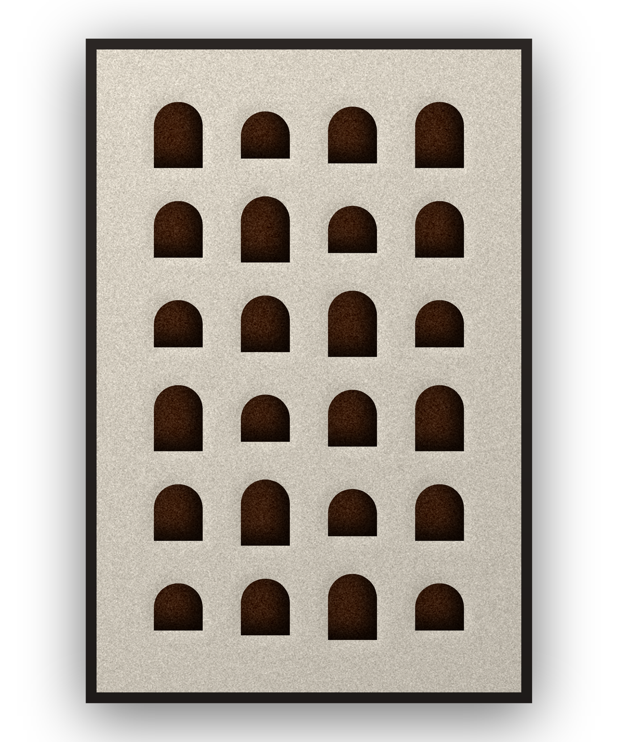 Arch Rhythm akoestisch viltpaneel met zwarte baklijst, vrijstaand