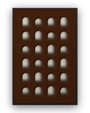Arch Rhythm akoestisch viltpaneel met zwarte baklijst, vrijstaand