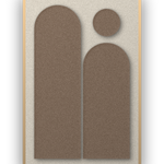 Panneau en feutre acoustique Arch Gate Cocoa, cadre caisse naturel