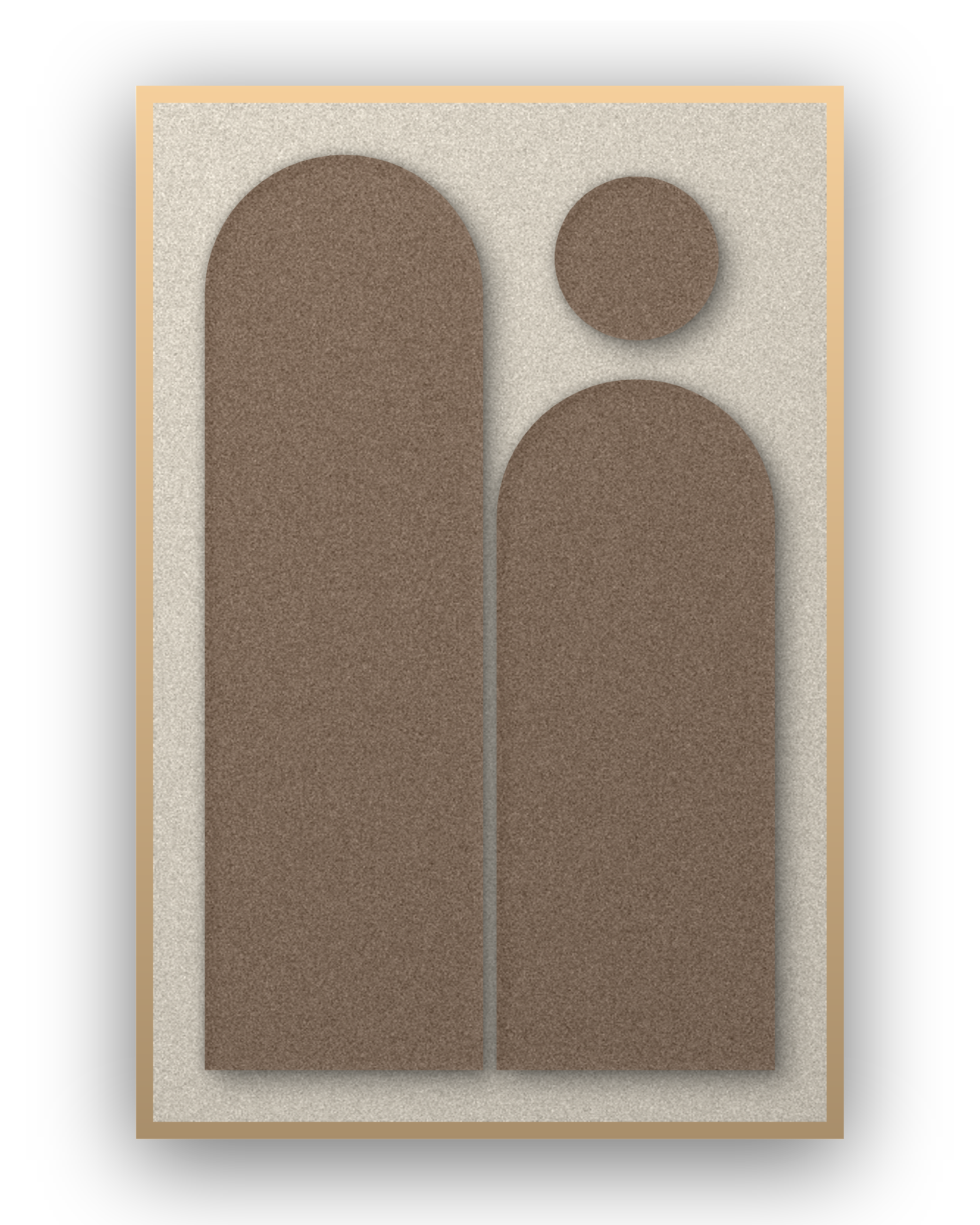 Panneau en feutre acoustique Arch Gate Cocoa, cadre caisse naturel