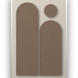 Panneau en feutre acoustique Arch Gate Cocoa avec cadre caisse blanc, détouré