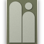 Panneau en feutre acoustique Arch Gate Fern avec cadre caisse blanc, détouré