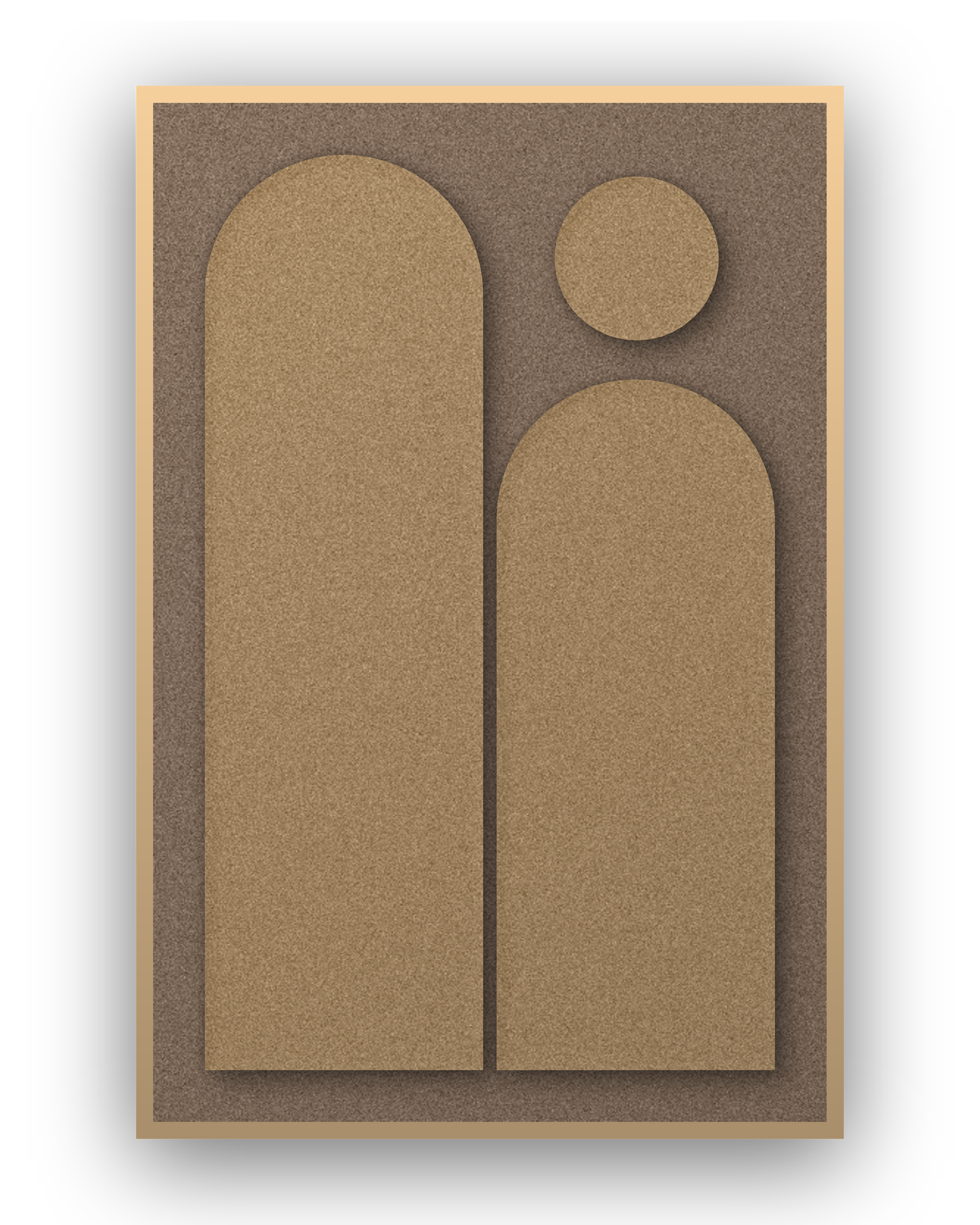 Panneau en feutre acoustique Arch Gate Latte, cadre caisse naturel