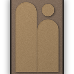 Panneau en feutre acoustique Arch Gate Latte avec éléments appliqués brun latte sur brun café, cadre caisse noir