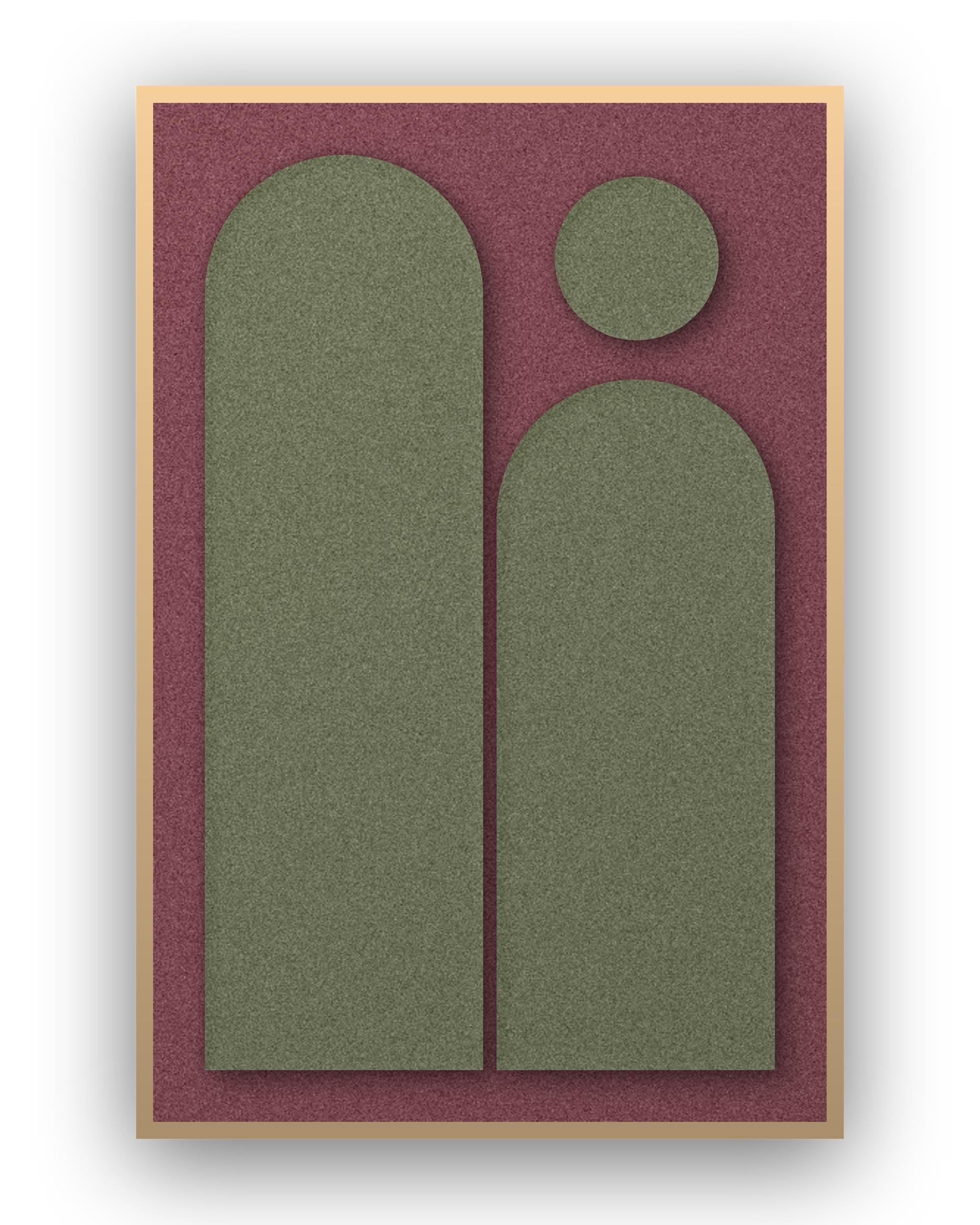 Panneau en feutre acoustique Arch Gate Wine, cadre caisse naturel