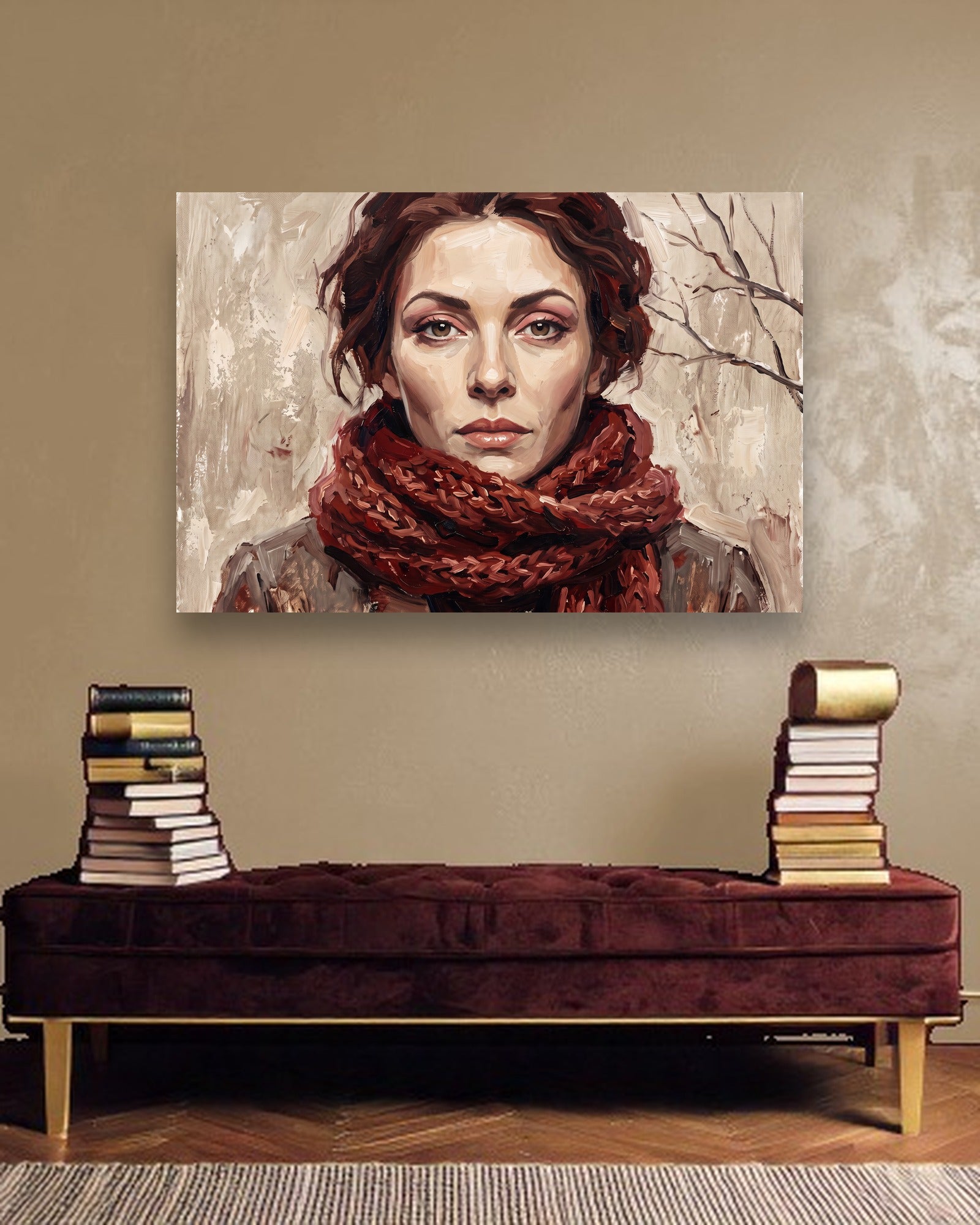Auburn Frost Stimmungsbild ohne Rahmen im modernen Interieur