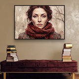 Auburn Frost Stimmungsbild mit schwarzem Schattenfugenrahmen im modernen Interieur