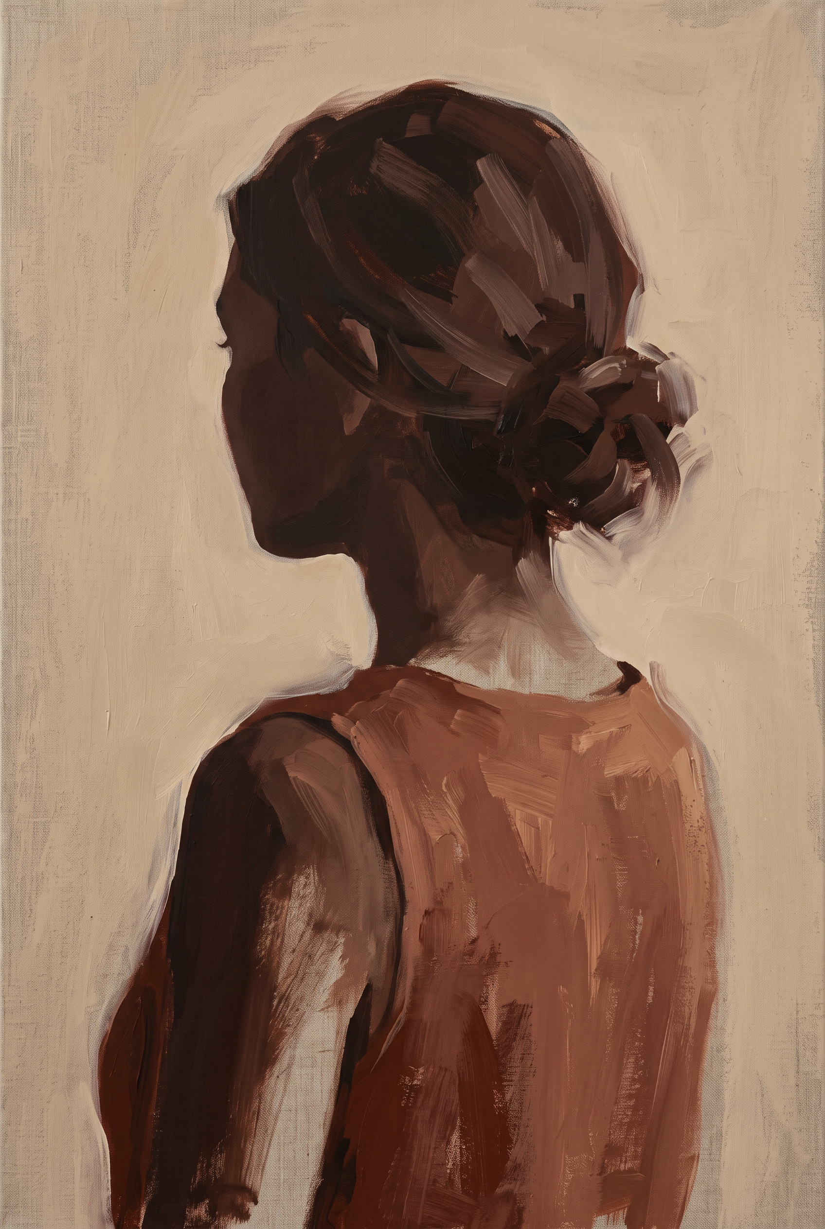 Backlit Poise - portret vrouw van achteren wanddecoratie