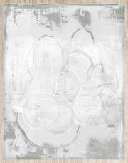 Décoration murale Wandkraft : Tableau abstrait aux bulles grises qui se chevauchent, texture et coups de pinceau visibles, décoration murale moderne. pour un intérieur élégant