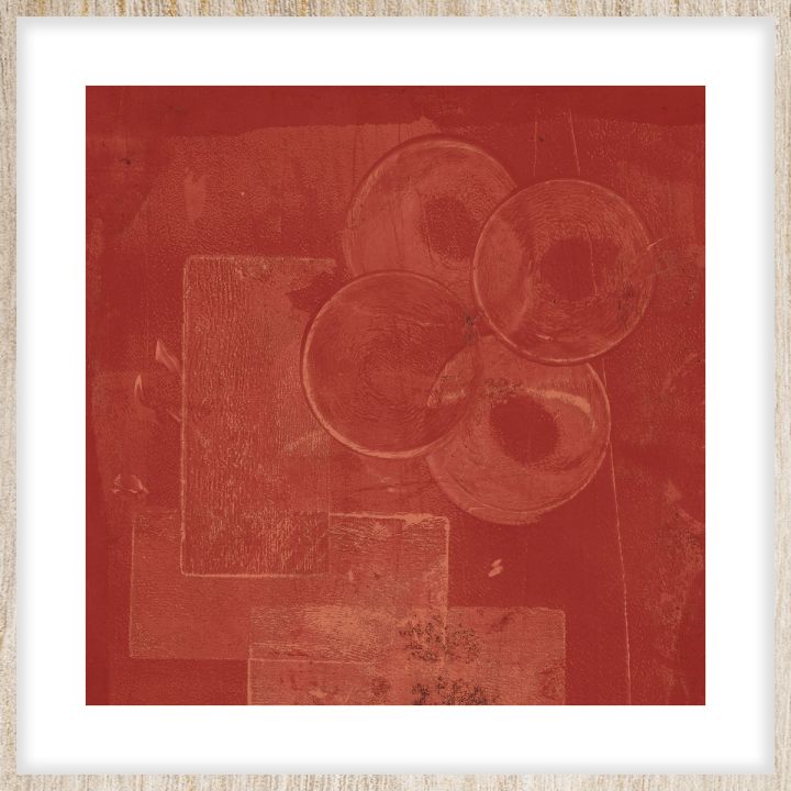 Roller Coaster in Red Walldecoration Wandkraft 74x74 cm Houten Lijst Blank B