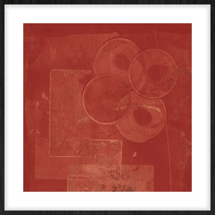 Roller Coaster in Red Walldecoration Wandkraft 74x74 cm Houten Lijst Zwart B