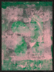 Décoration murale Wandkraft : Tableau abstrait aux couches vertes et roses, motif texturé ludique. Décoration murale moderne aux couleurs fraîches. pour un intérieur élégant