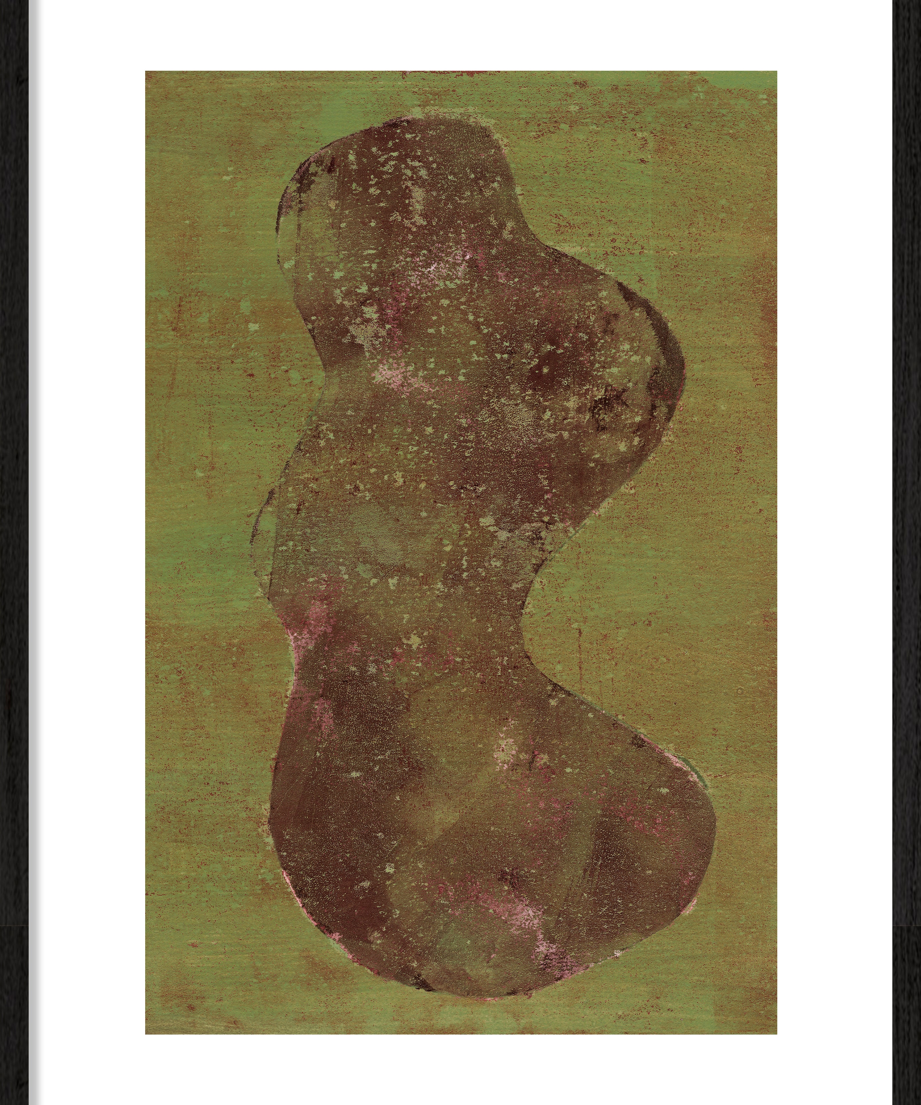 Shadow in Green Walldecoration Wandkraft 40x50 cm Houten Lijst Zwart B