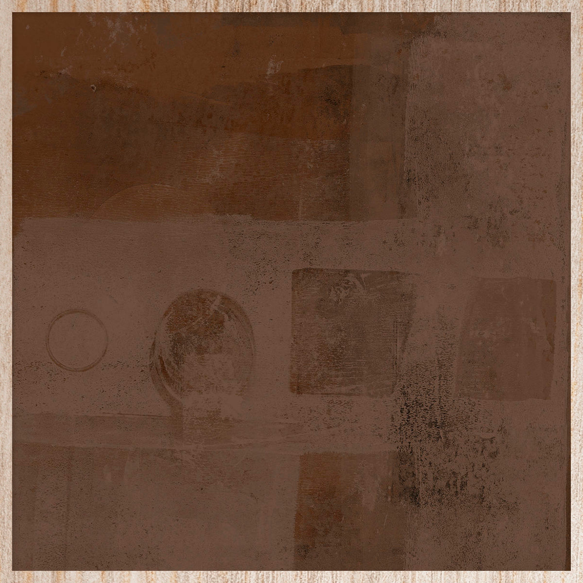 Home is a feeling in brown Walldecoration Wandkraft 20x20 cm Houten Lijst Blank