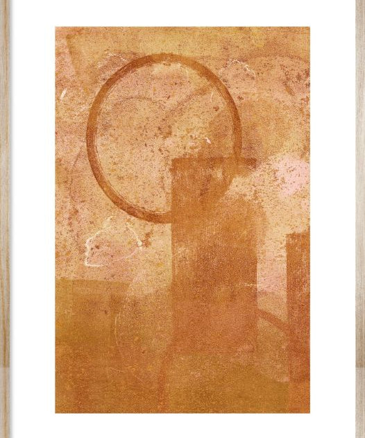 Sunrise in Orange Walldecoration Wandkraft 30x40 cm Houten Lijst Blank B