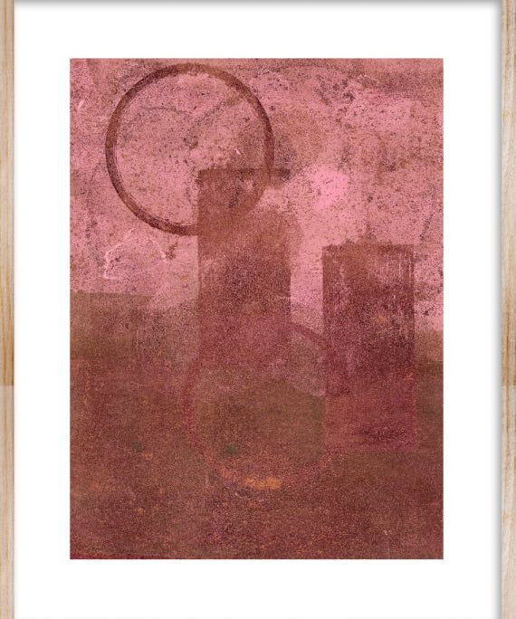 Sunrise in Pink Walldecoration Wandkraft 30x40 cm Houten Lijst Blank B