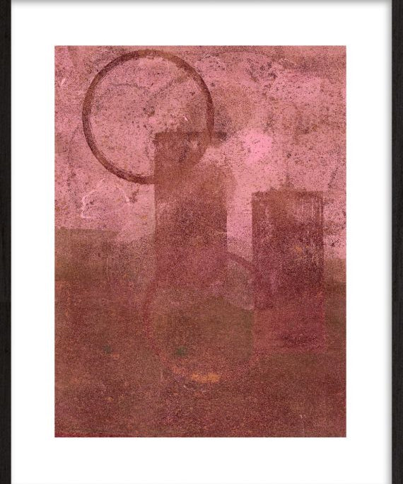 Sunrise in Pink Walldecoration Wandkraft 30x40 cm Houten Lijst Zwart B