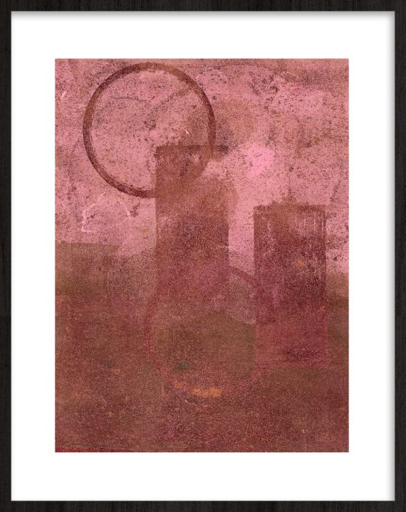 Sunrise in pink Walldecoration Wandkraft 30x40 cm Houten lijst zwart B