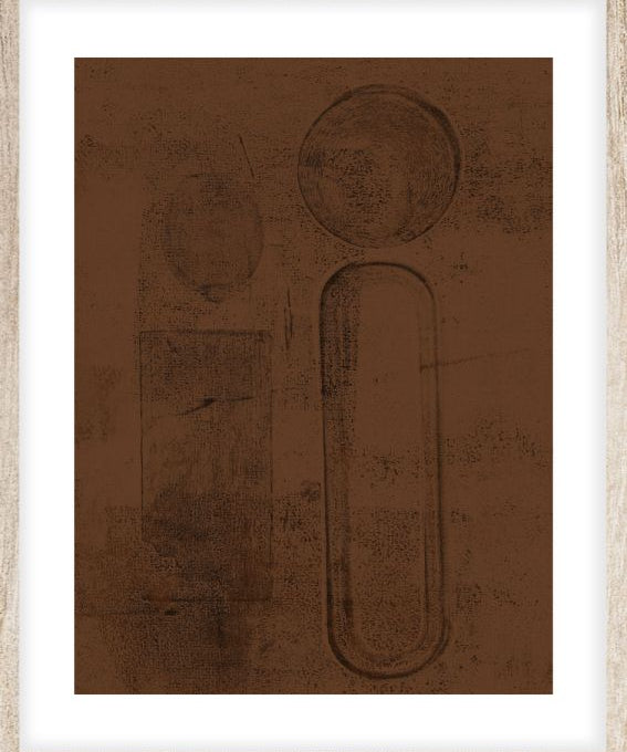 Mother and Child in brown Walldecoration Wandkraft 40x50 cm Baklijst Blank B