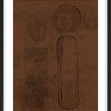 Mother and Child in brown Walldecoration Wandkraft 30x40 cm Houten lijst zwart B