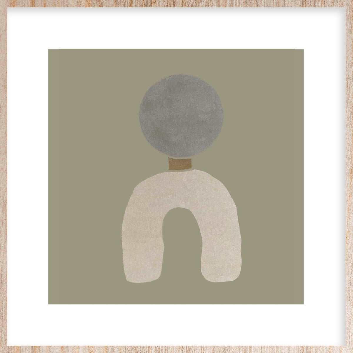 Sculpture Walldecoration Wandkraft 74x74 cm Houten lijst blank