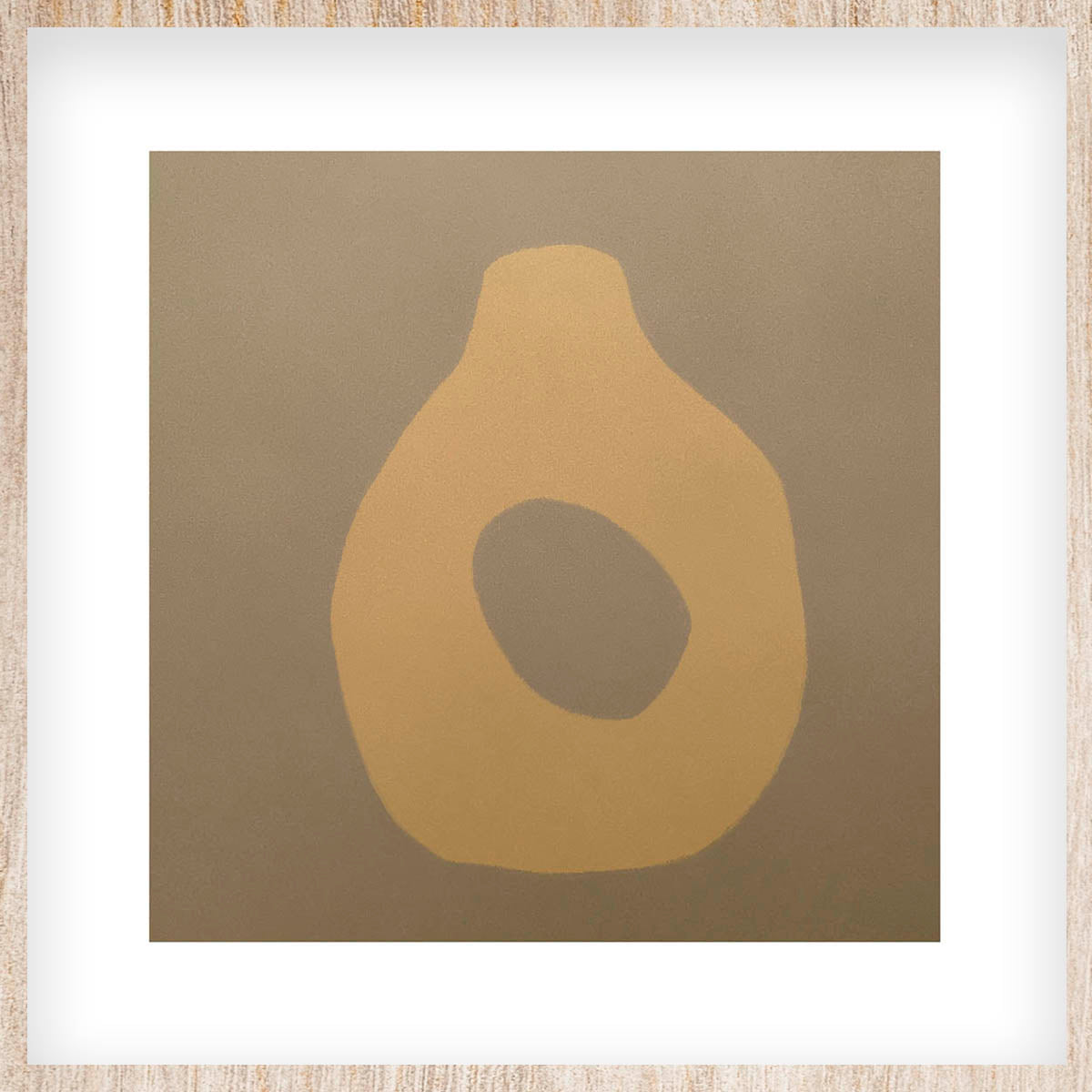 Vessel Walldecoration Wandkraft 74x74 cm Houten Lijst Blank