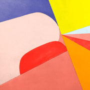 Wandkraft Wanddekoration: abstrakte geometrische Wandkunst mit kräftigen Farben und festen Linien, modernes Design aus der Kollektion Funky 003 von Wandkraft. Für ein stilvolles Interieur