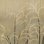 Décoration murale Wandkraft : décoration murale minimaliste aux hautes herbes courbes sur fond beige, style japonais serein. Pour un intérieur élégant