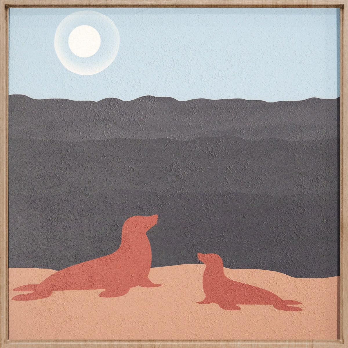 Seals by the Ocean Walldecoration Wandkraft 74x74 cm