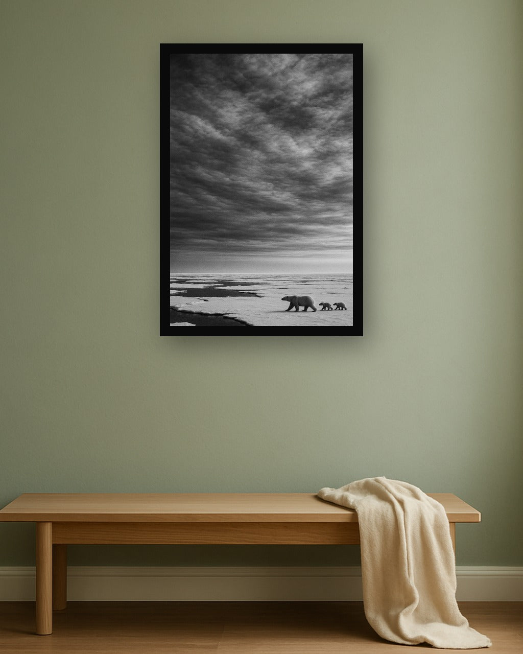 Broken Ice interieur mockup met zwarte lijst